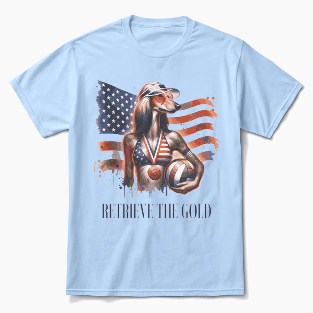 Afghan Hound Retrieve The Gold Team USA Olympics T-Shirt
