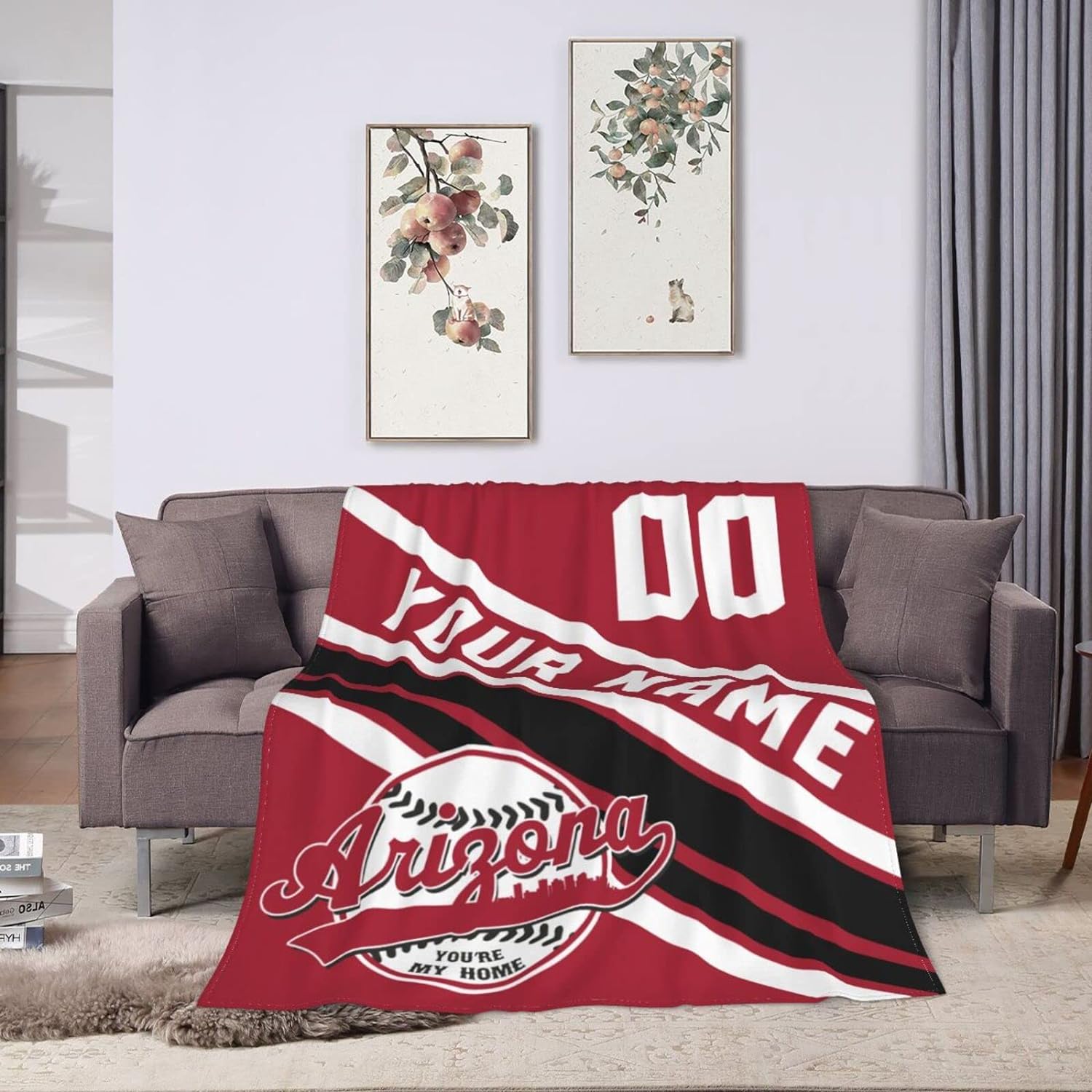 Personalized Baseball City Blanket