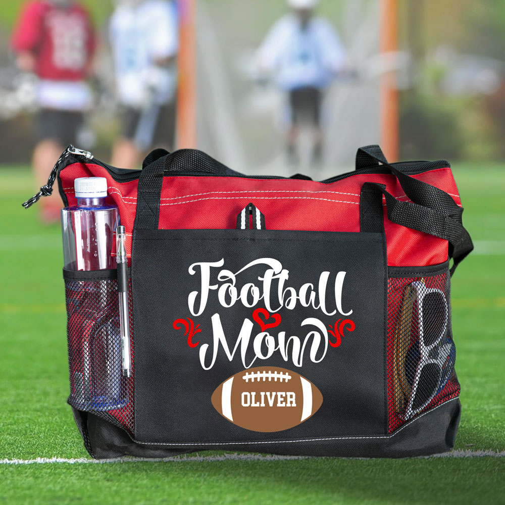 Personalized Football Mom Tote Bag