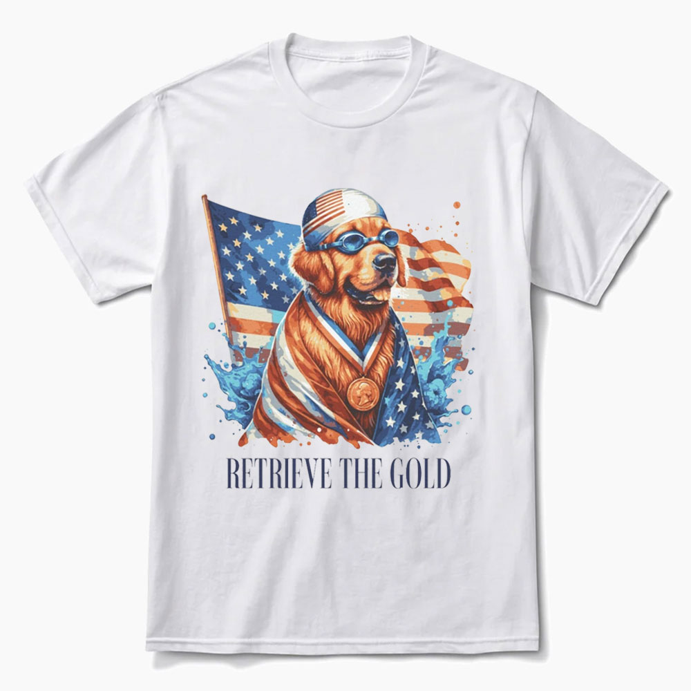 Golden Retriever Retrieve The Gold Team USA Olympics T-Shirt