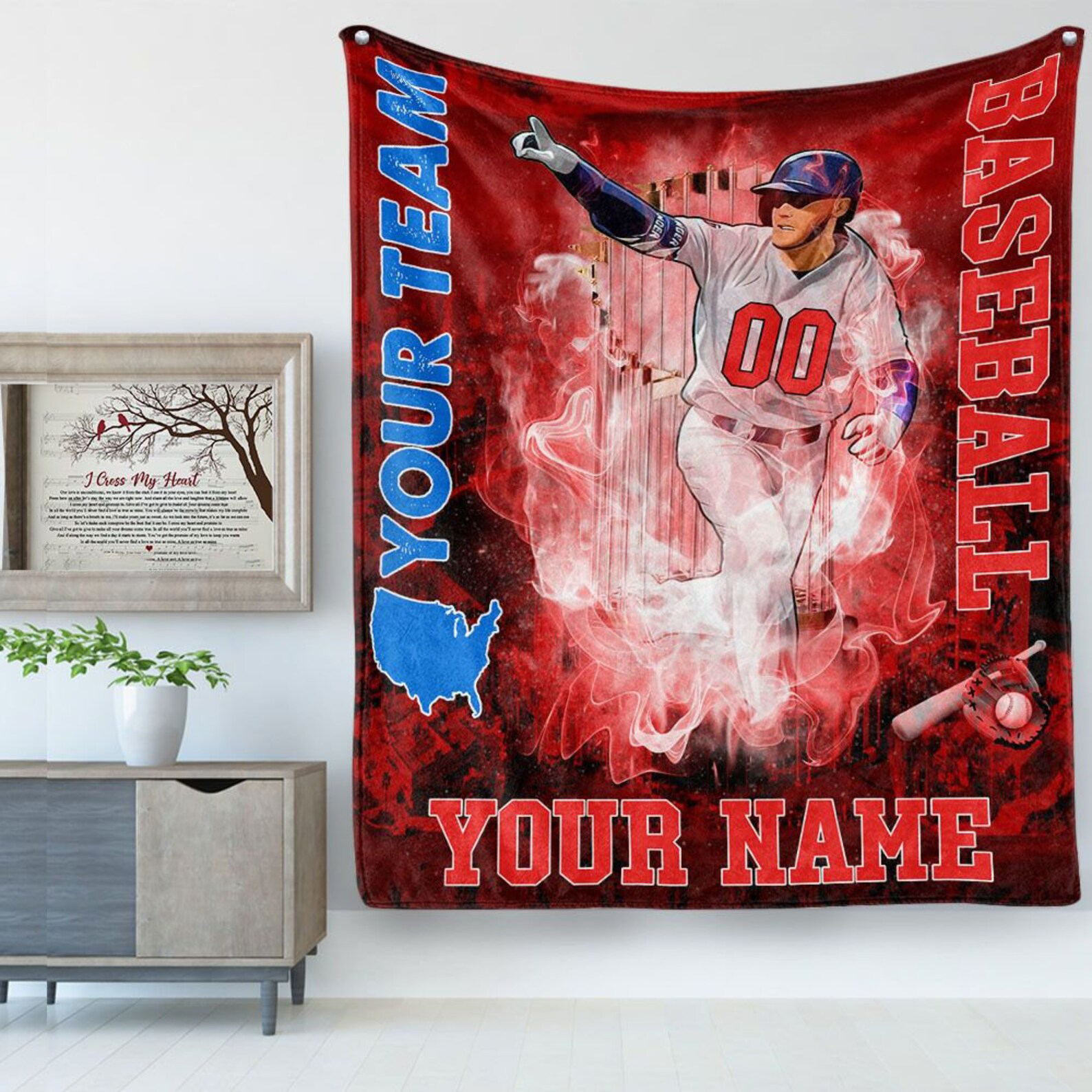 Personalized Baseball Blanket