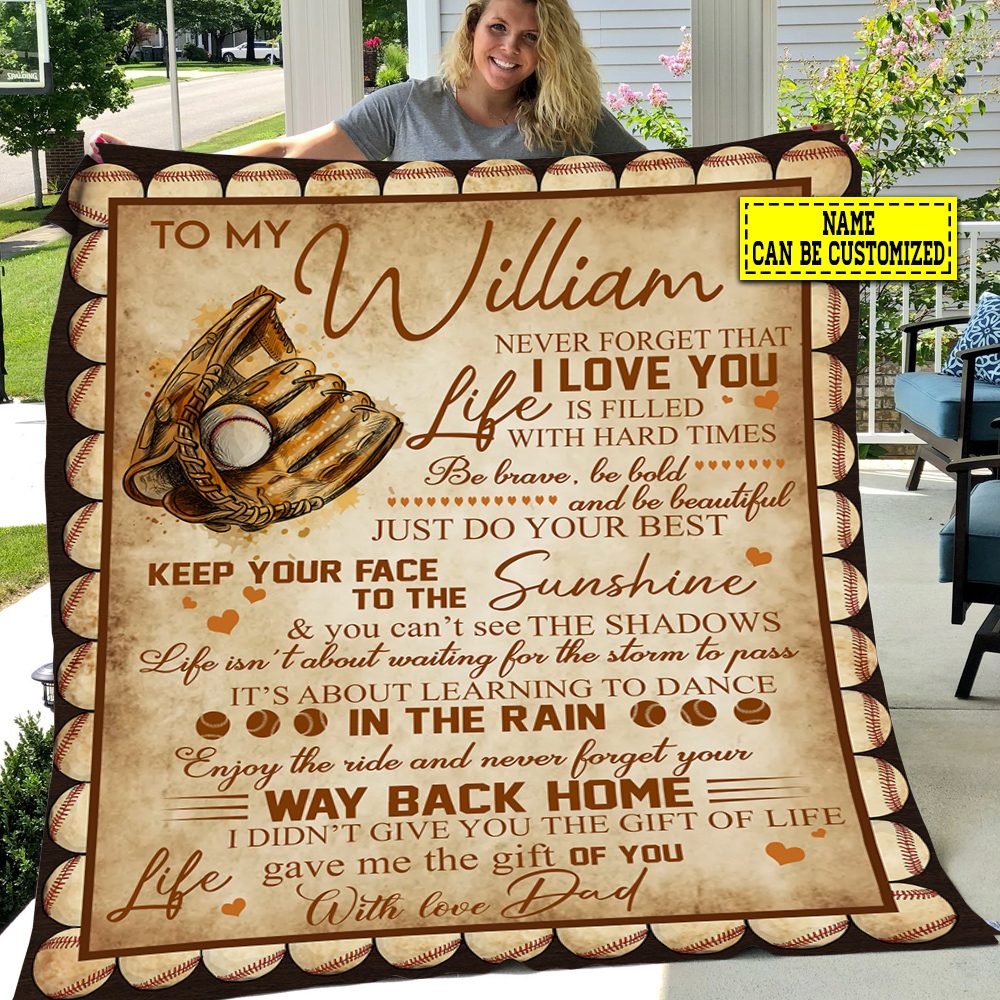 Personalized Basebal Blanket