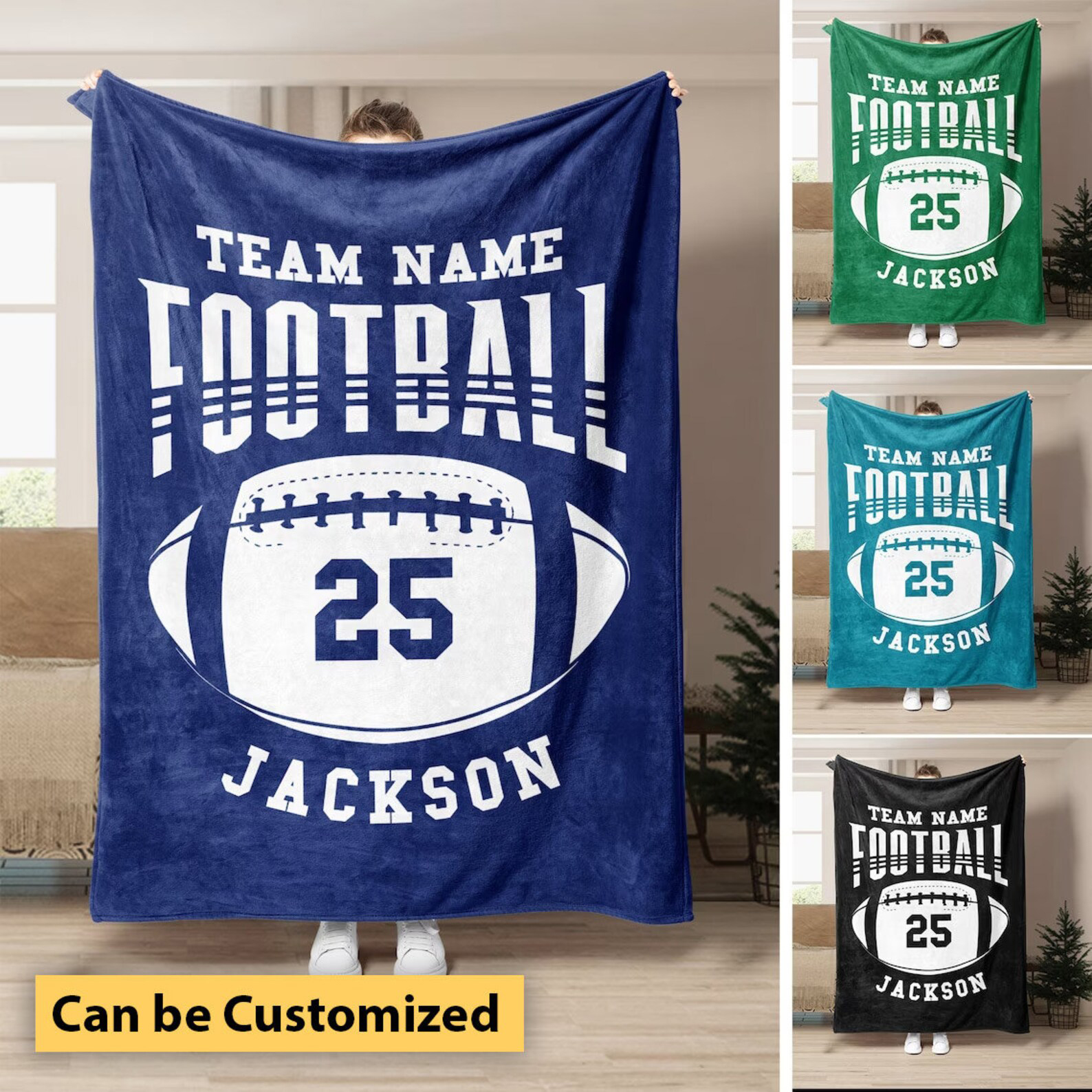 Personalized Football Blanket