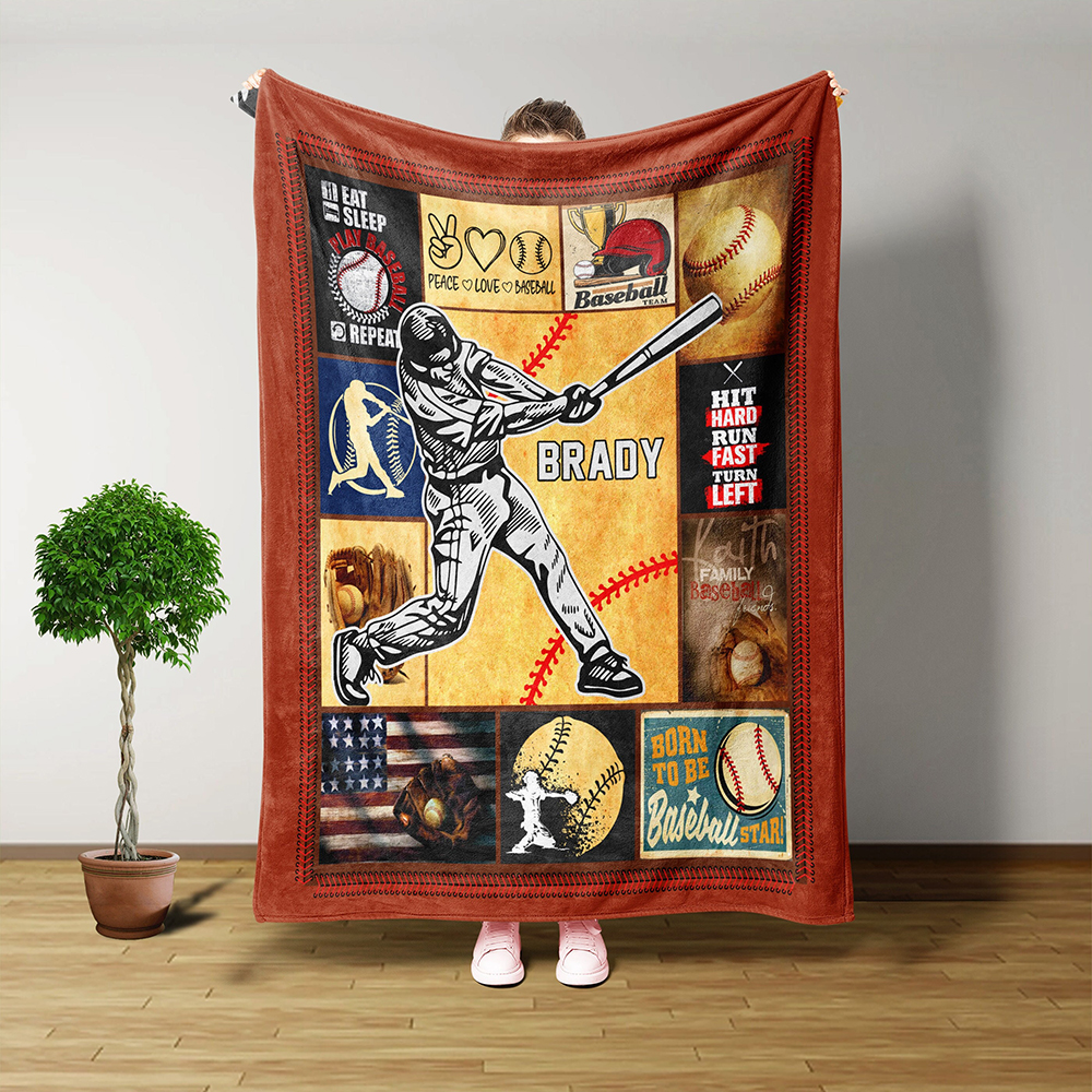 Personalized Baseball Blanket