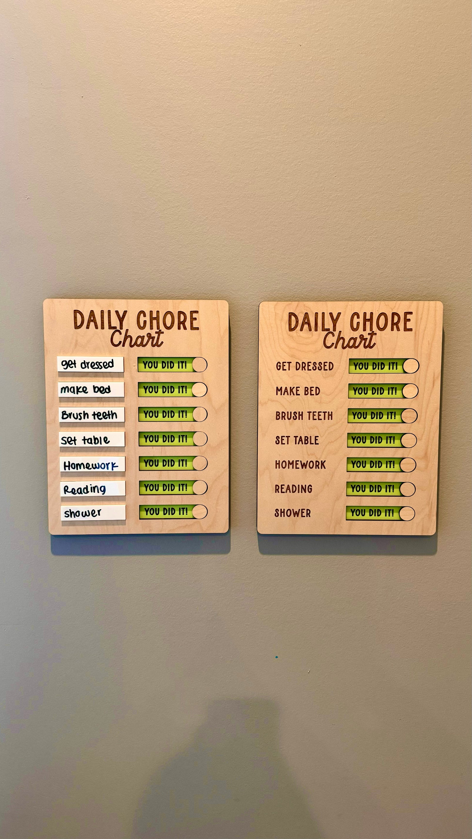 Personalized Daily Chore Chart