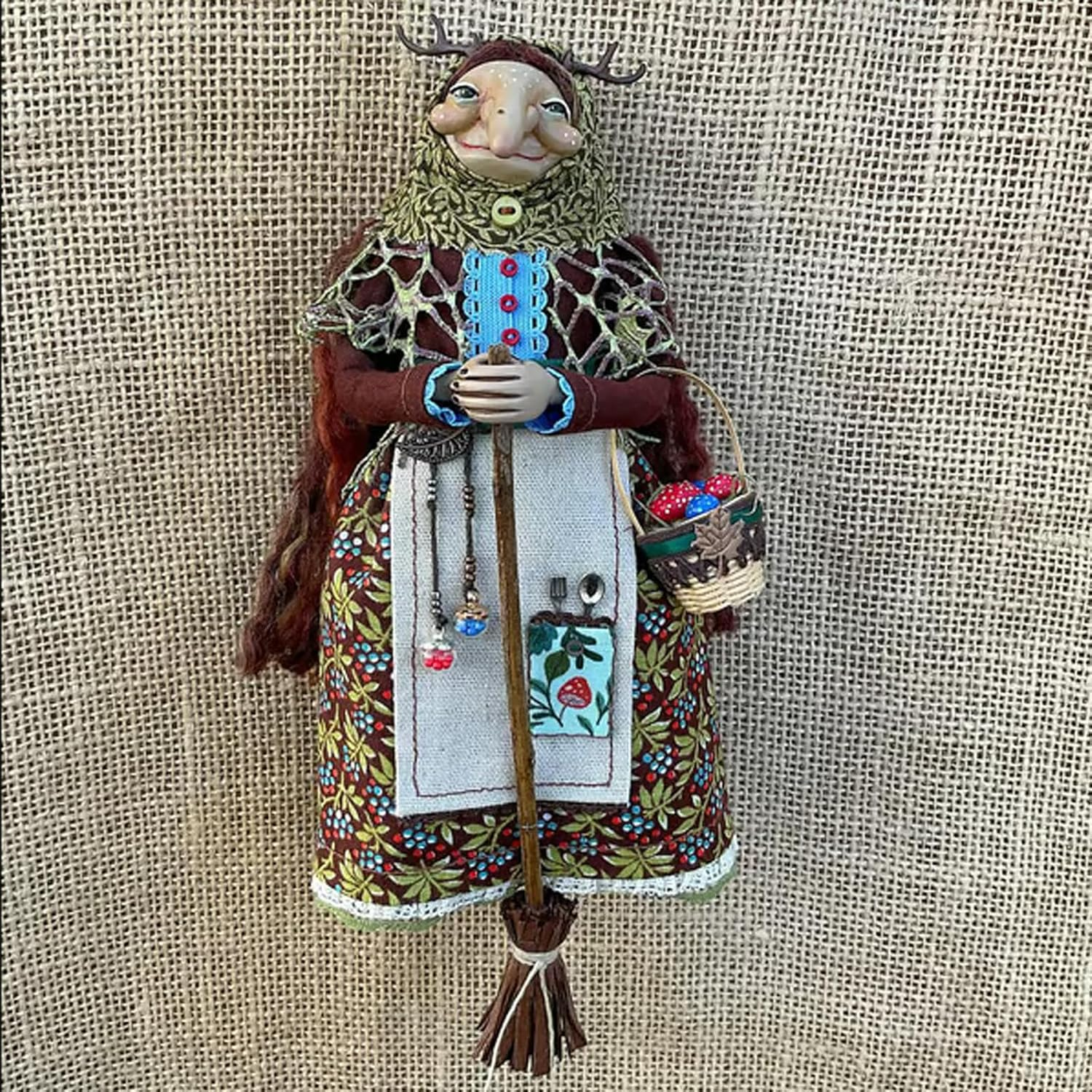 【Halloween Surprise Coming】Handmade Kitchen Witch Doll