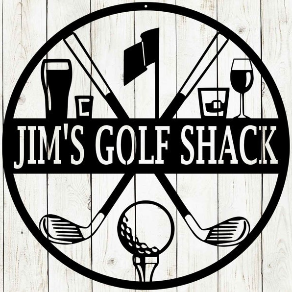 Golf 19th Hole Custom Name Metal Sign