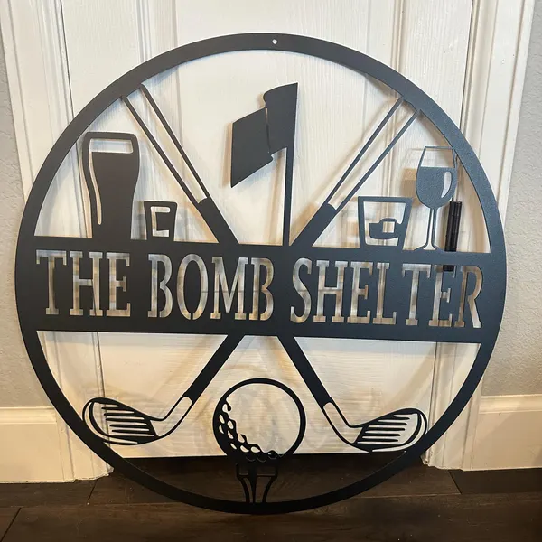 Golf 19th Hole Custom Name Metal Sign