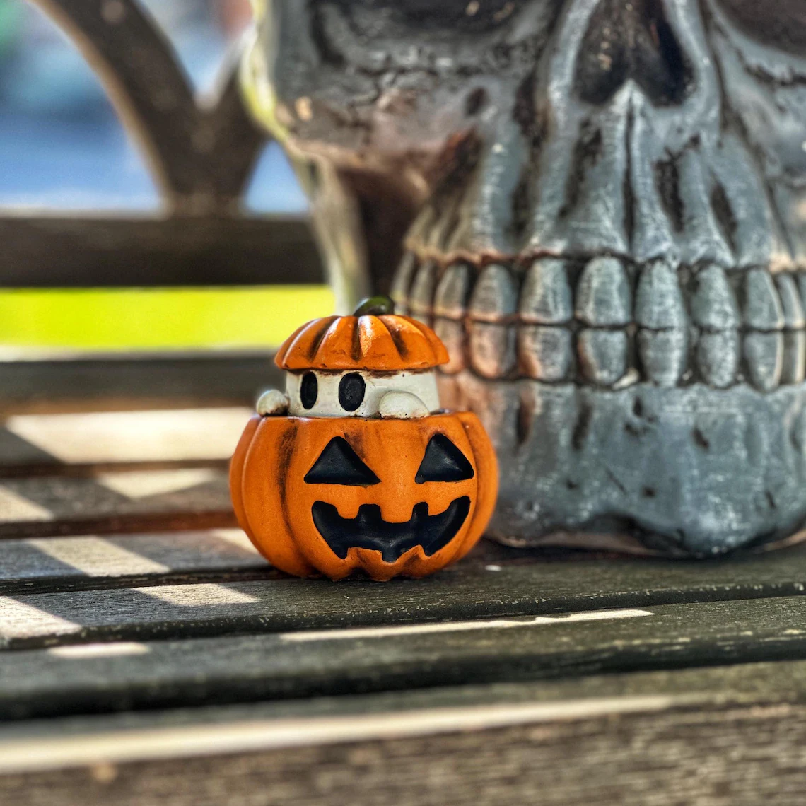 Ghost Pumpkin Garden Planter Decoration Halloween Decor