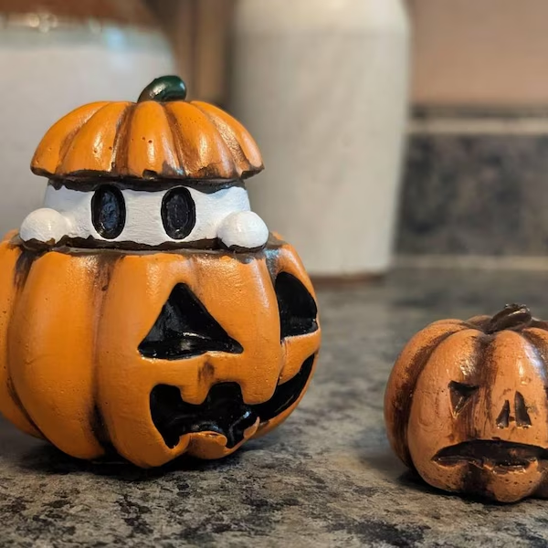 Ghost Pumpkin Garden Planter Decoration Halloween Decor
