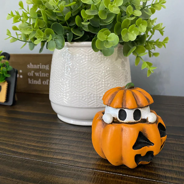 Ghost Pumpkin Garden Planter Decoration Halloween Decor