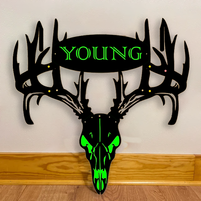 2025 NEW - Personalized Double Bow Hook Metal Deer Skull Rack-The best gift for Christmas