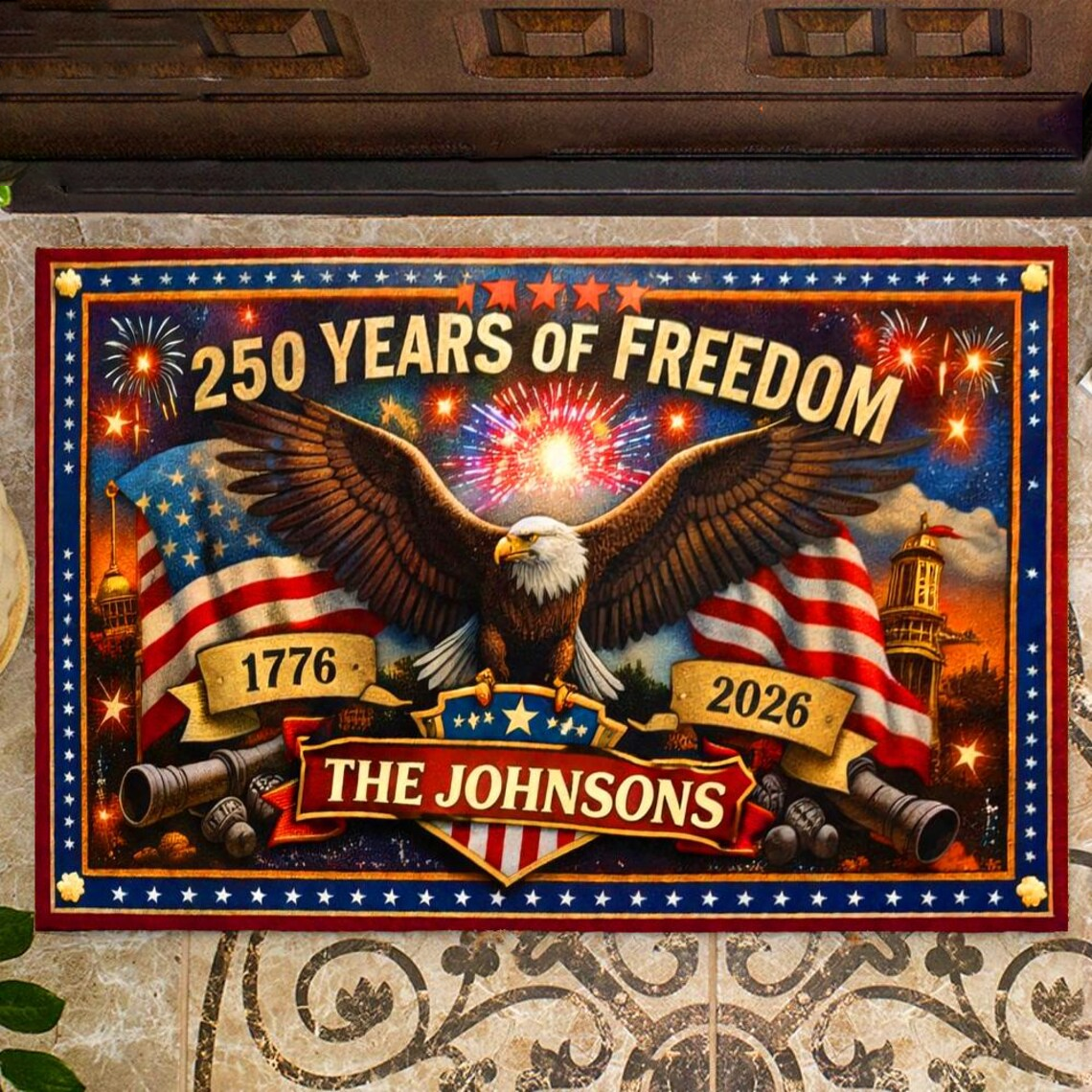 Personalized Home Decor Decorative Mat - Custom America 250th Anniversary Gifts