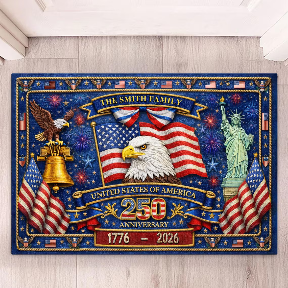 Personalized Home Decorative Mat - Custom America 250th Anniversary Gifts