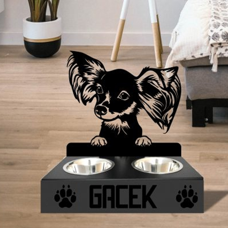 Personalized dog food bowl holder– Customized with your pet’s name