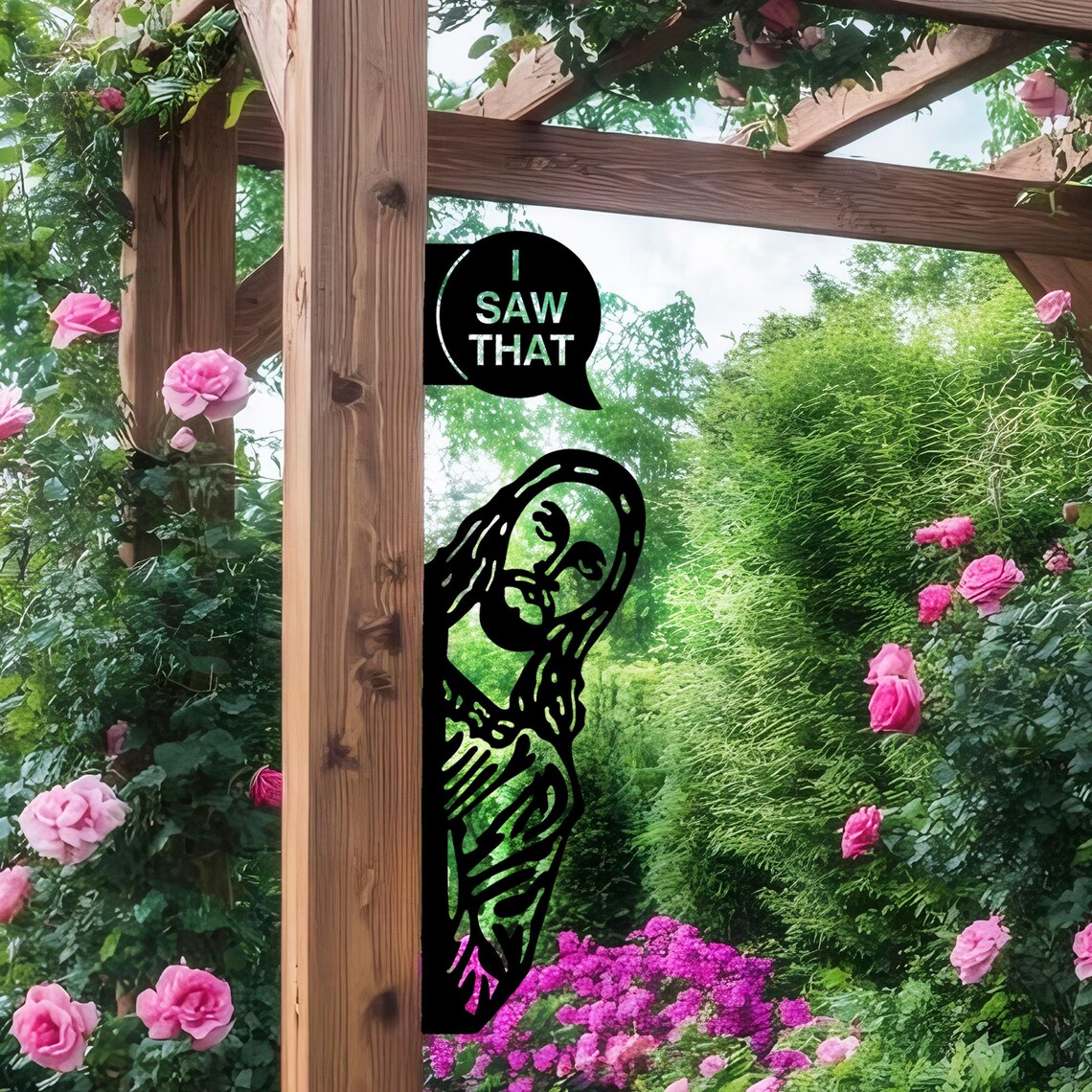 Personalized Hide-and-Seek Jesus Metal Fun Sign