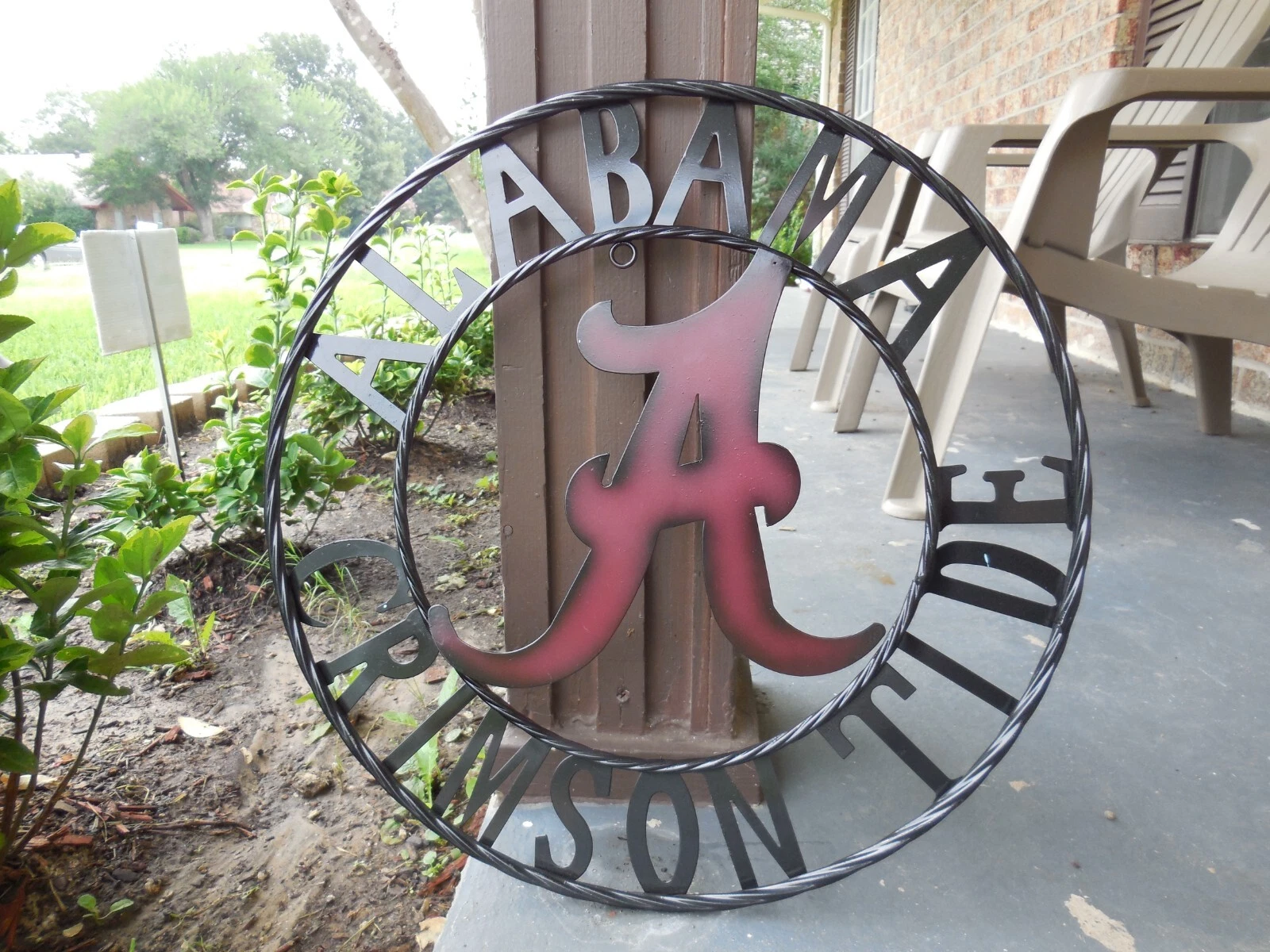 24" ALABAMA CRIMSON  CUSTOM METAL VINTAGE CRAFT SIGN WESTERN HOME DECOR TEAM ART - Picture 3 of 12