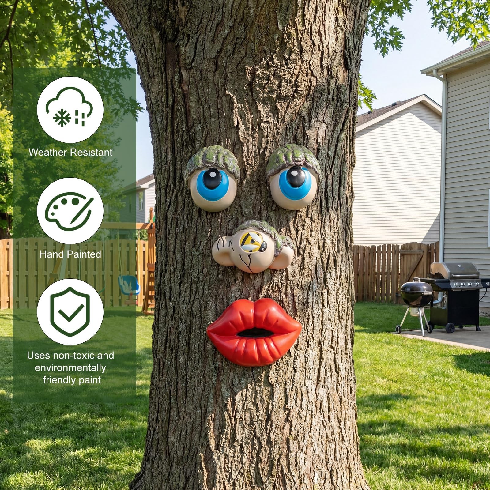 Tree Face Decor Outdoor Tree Faces Trees Yard Art Statues Garden Cute Funny Crea