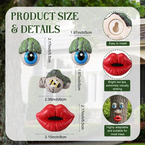 Tree Face Decor Outdoor Tree Faces Trees Yard Art Statues Garden Cute Funny Crea