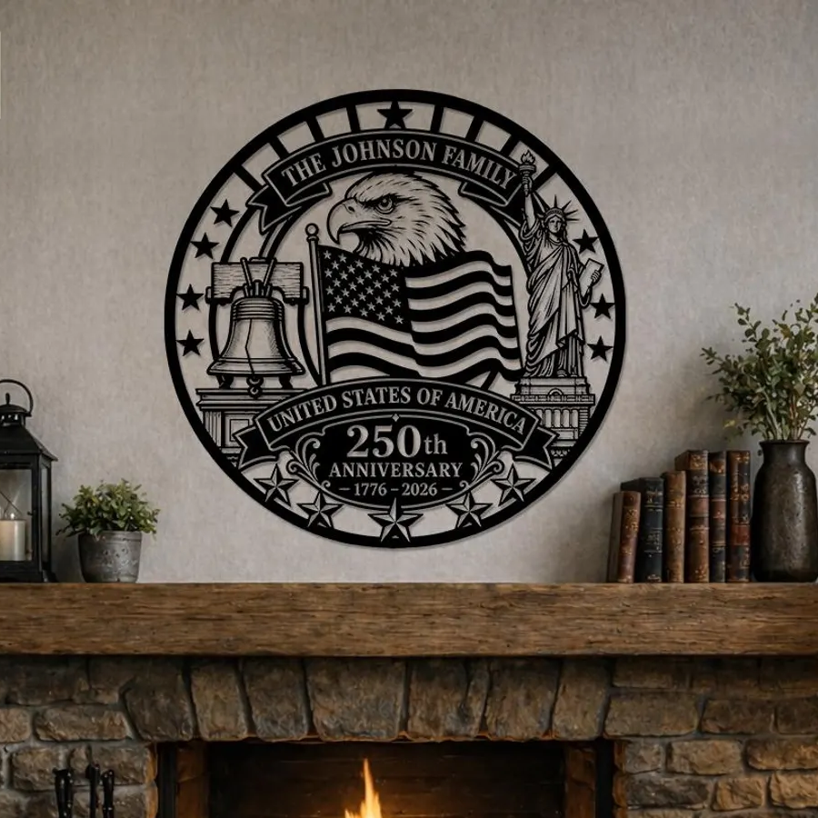 America 250th Anniversary Metal Sign