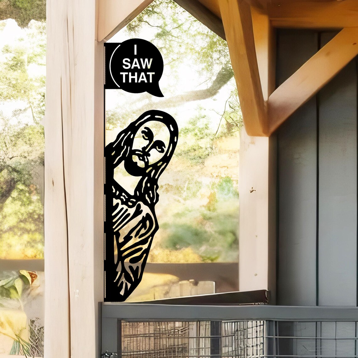 Personalized Hide-and-Seek Jesus Metal Fun Sign