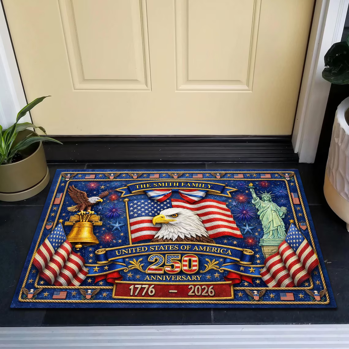Personalized Home Decorative Mat - Custom America 250th Anniversary Gifts