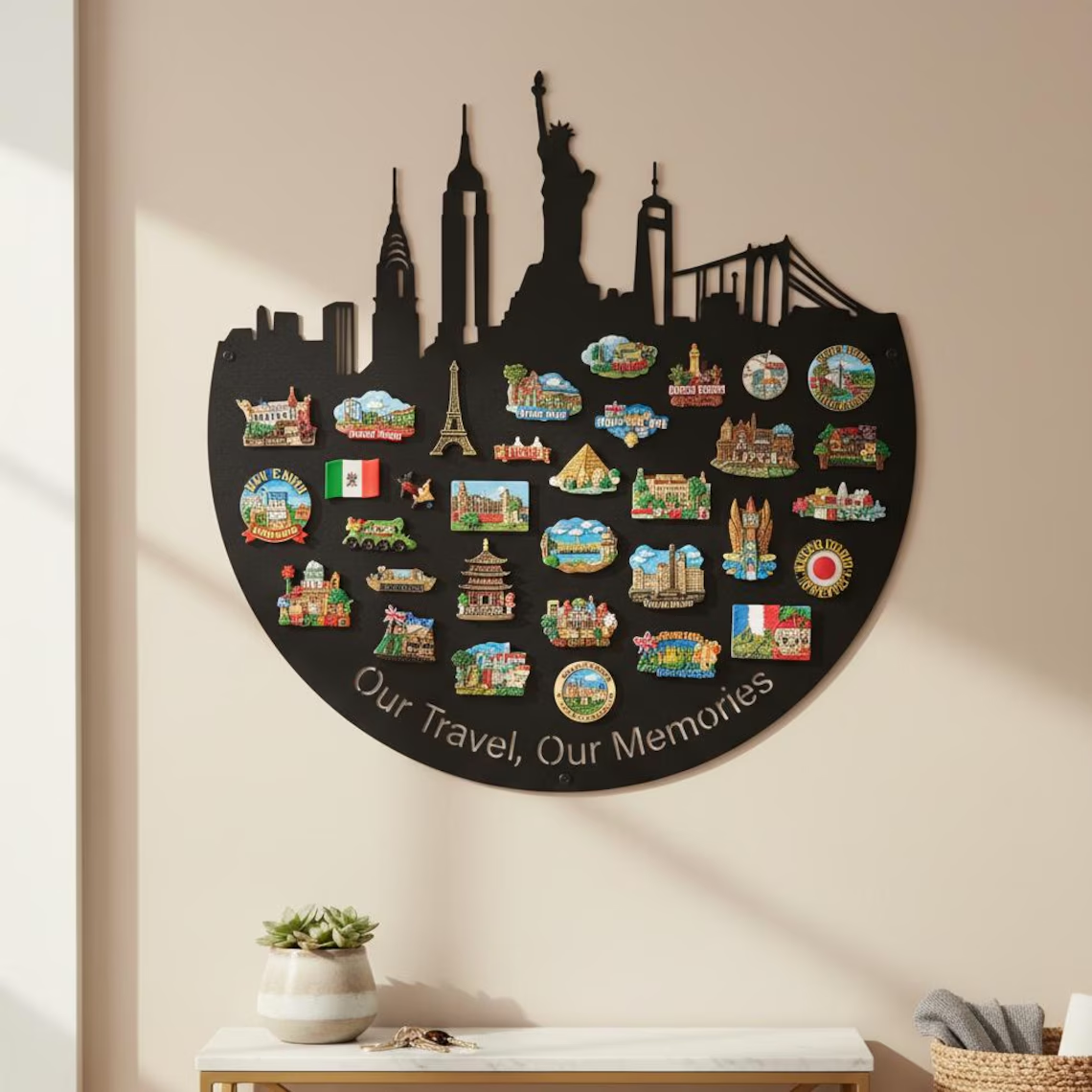Customized City Skyline Travel Magnetic Souvenir Rack