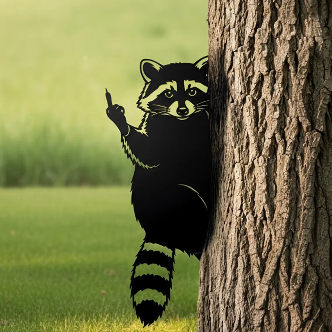 Funny Middle Finger Peeping Animal Metal ag