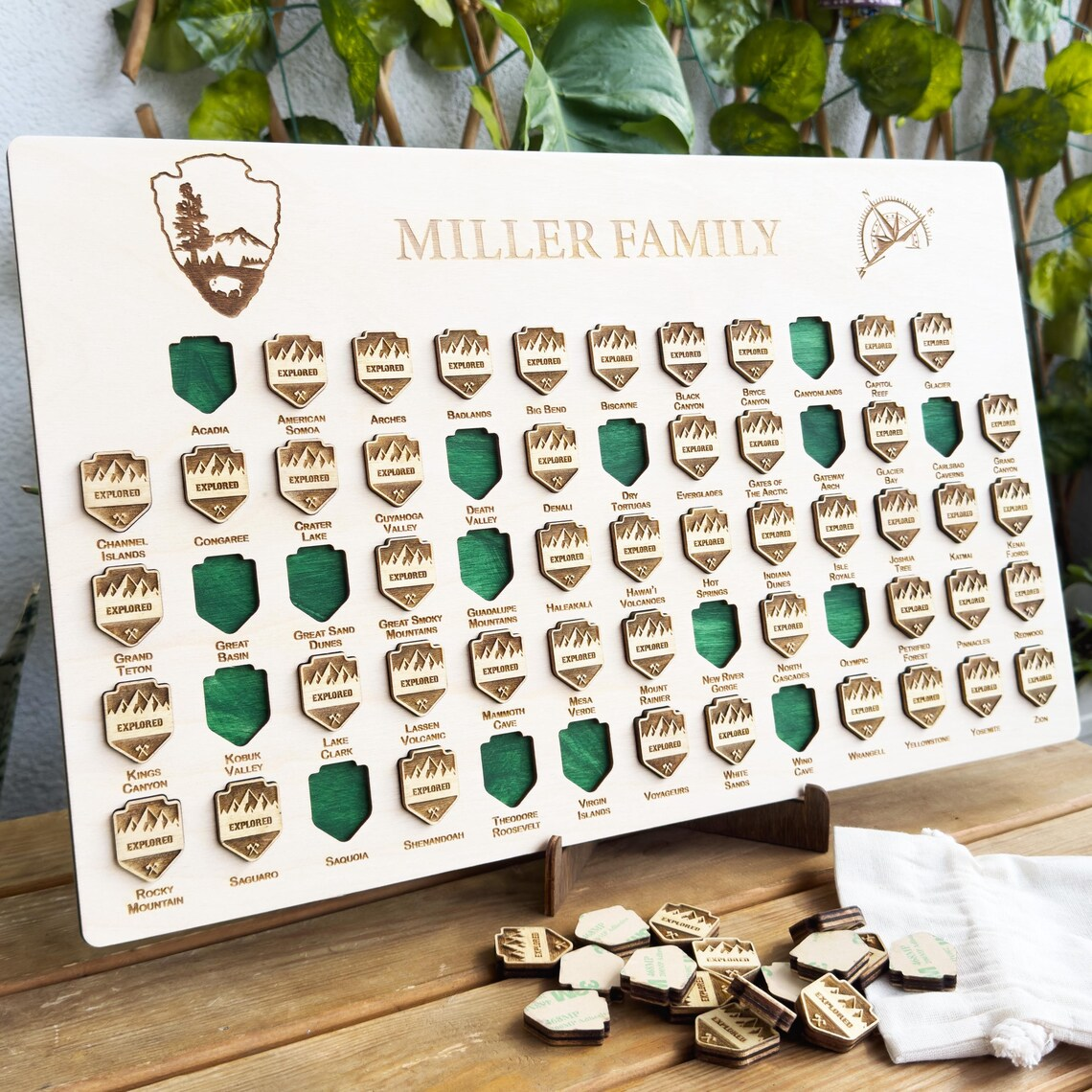 Customizable US National Park Visit Logboard