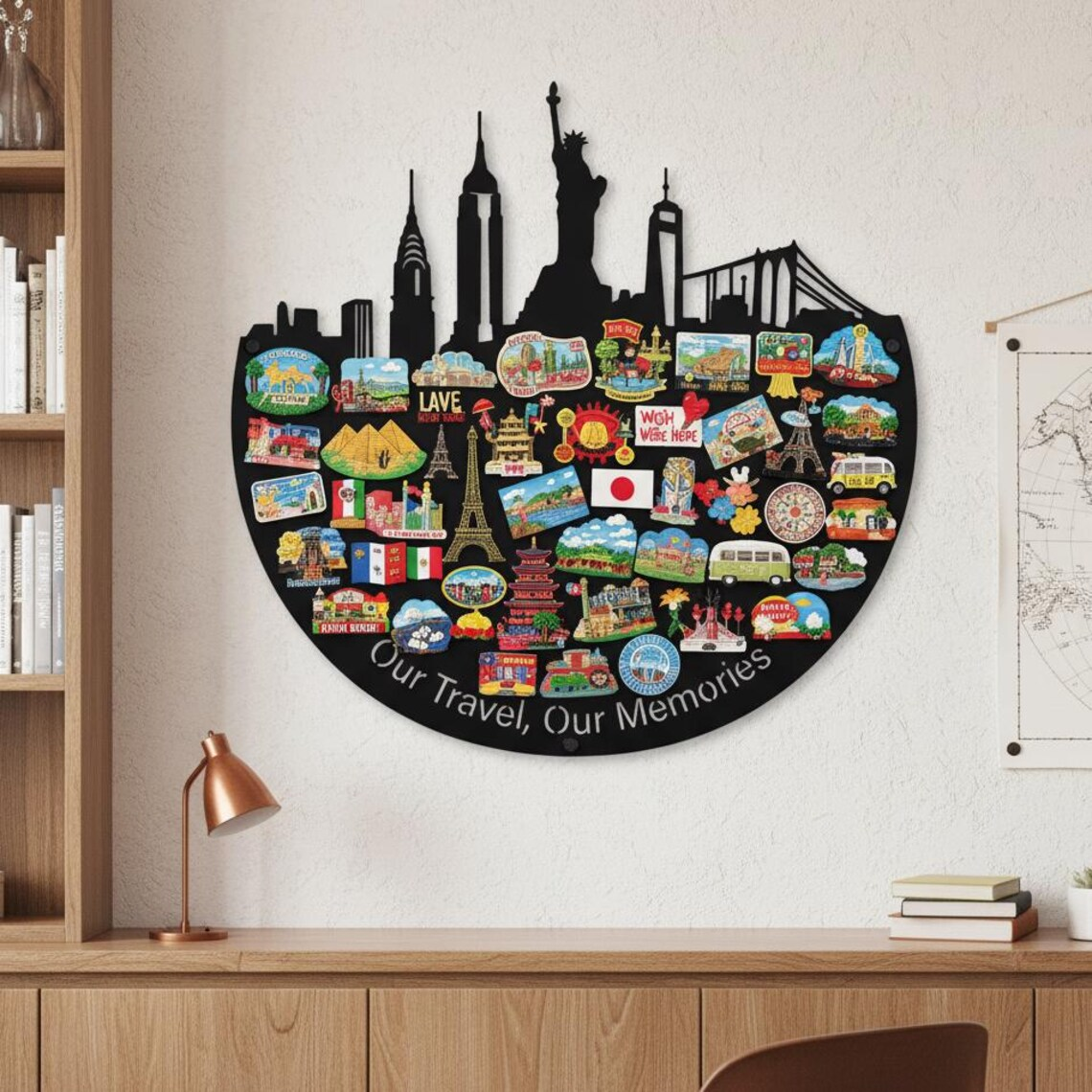 Customized City Skyline Travel Magnetic Souvenir Rack