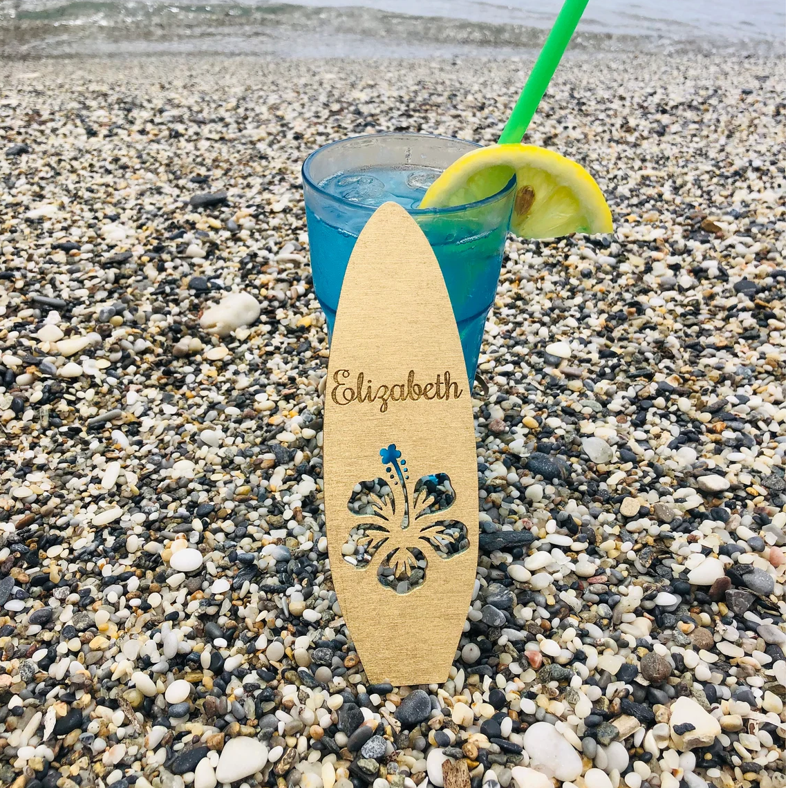 Custom Summer Surfboard Seat Cards Party Decorations