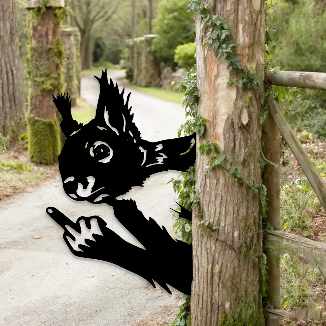 Funny Middle Finger Peeping Animal Metal ag