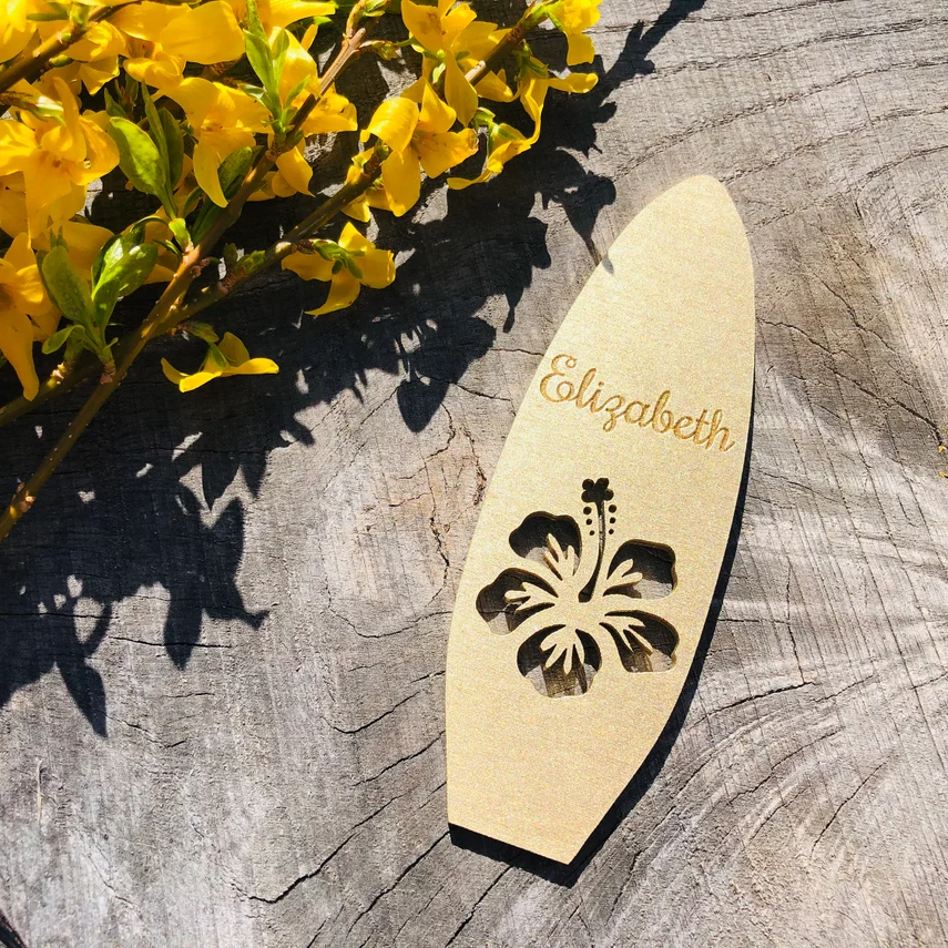 Custom Summer Surfboard Seat Cards Party Decorations
