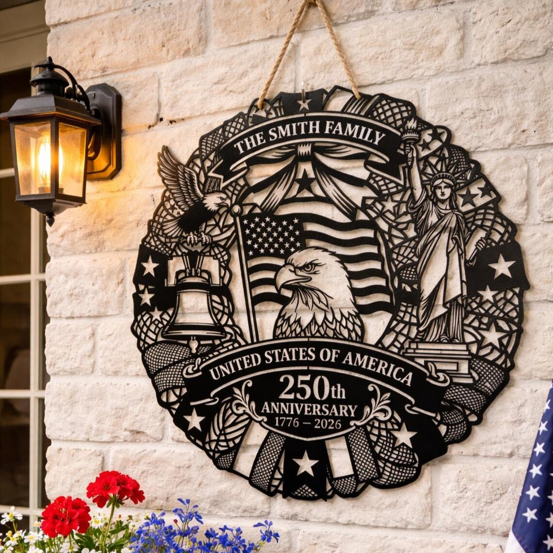 America 250th Anniversary Metal Sign