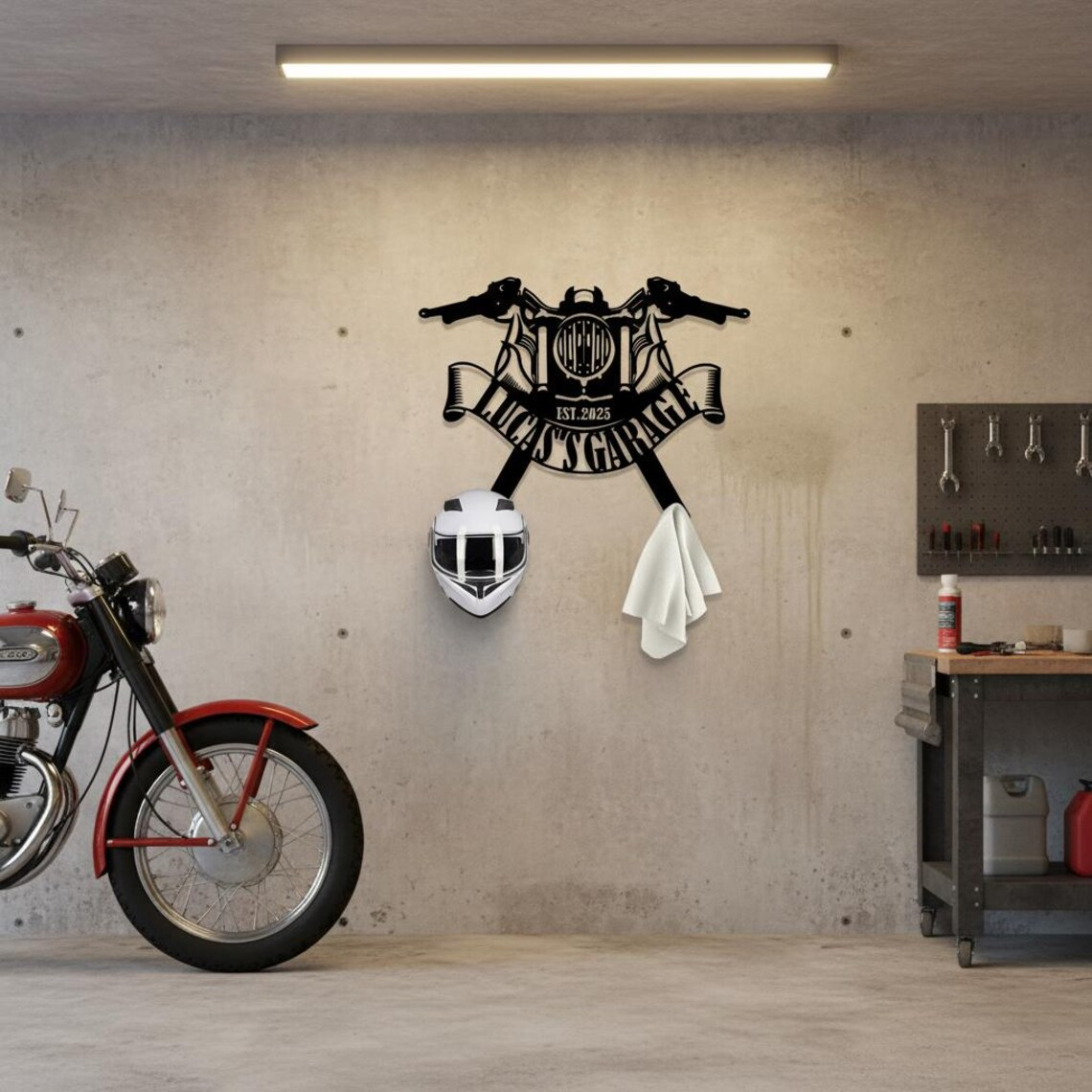 Custom Metal Motorcycle Helmet Rack