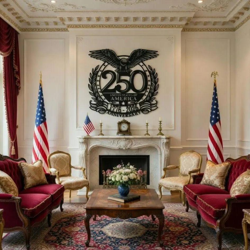 USA 250th Anniversary 1776-2026 Metal Wall Art Sign