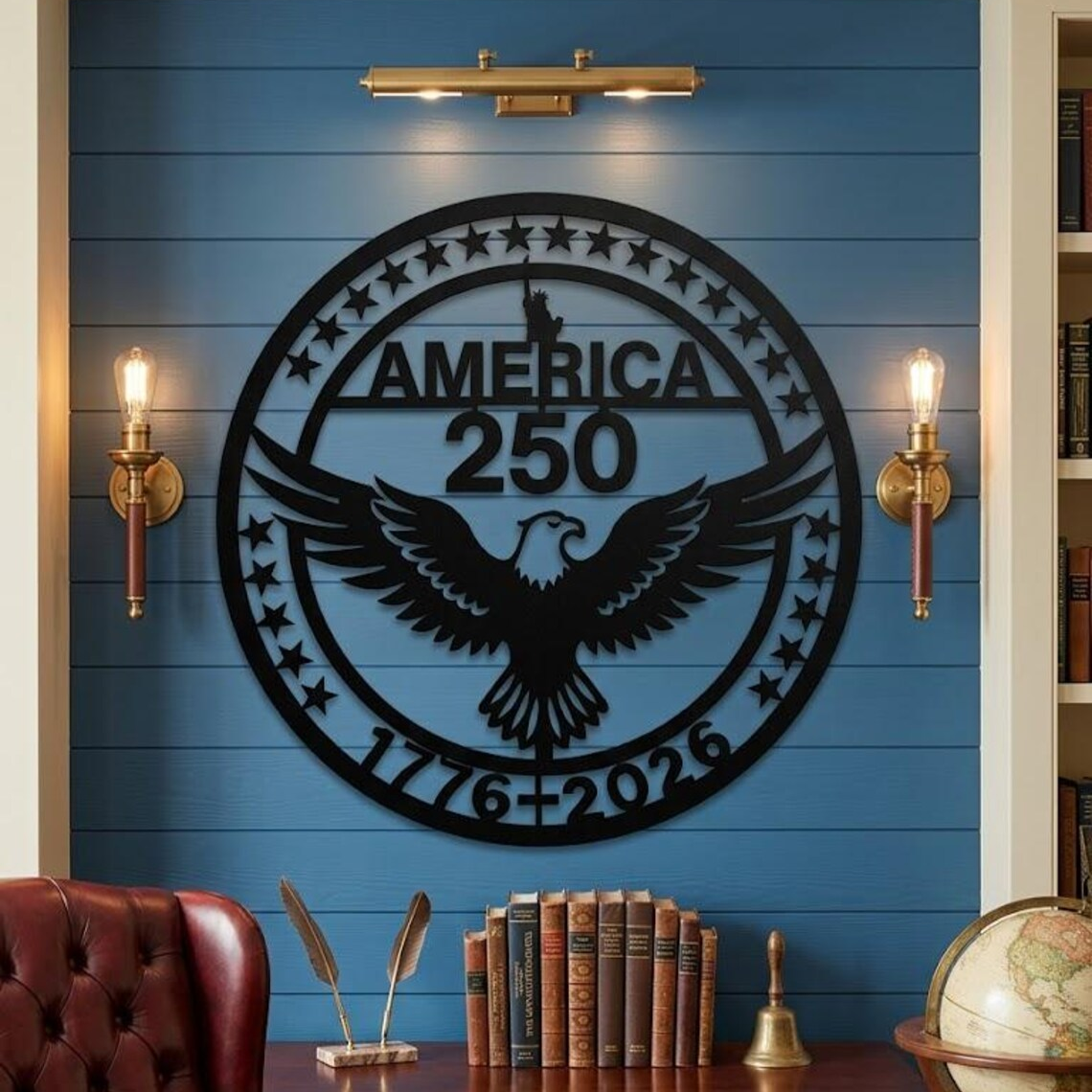 USA 250th Anniversary 1776-2026 Metal Wall Art Sign