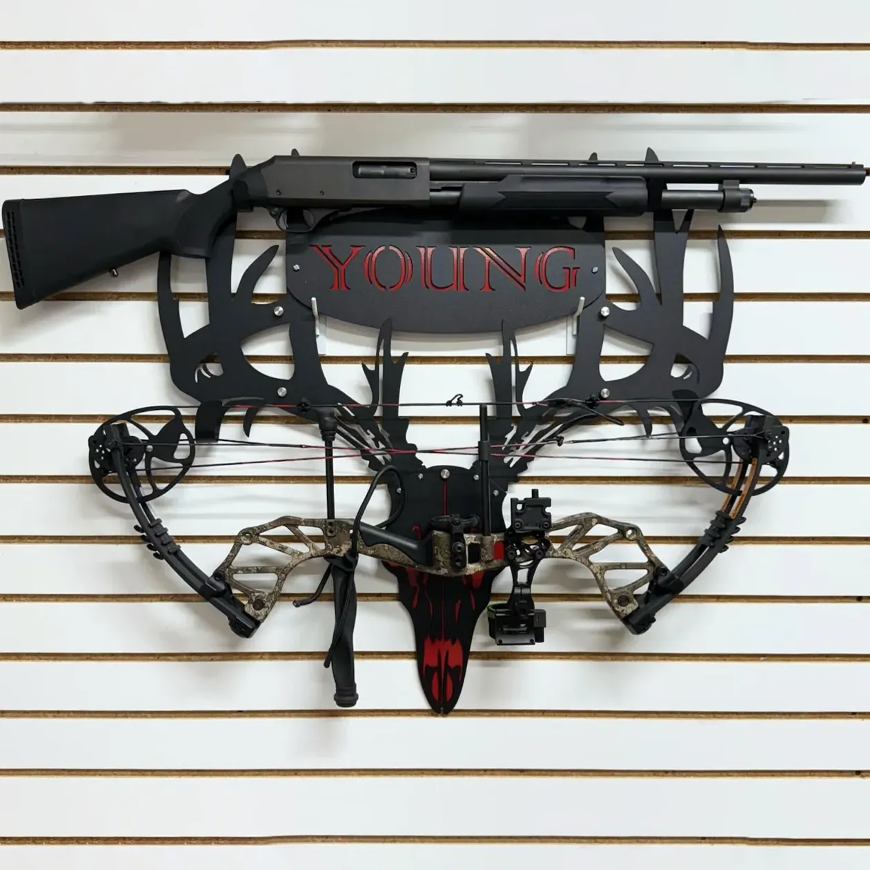 2025 NEW - Personalized Double Bow Hook Metal Deer Skull Rack-The best gift for Christmas