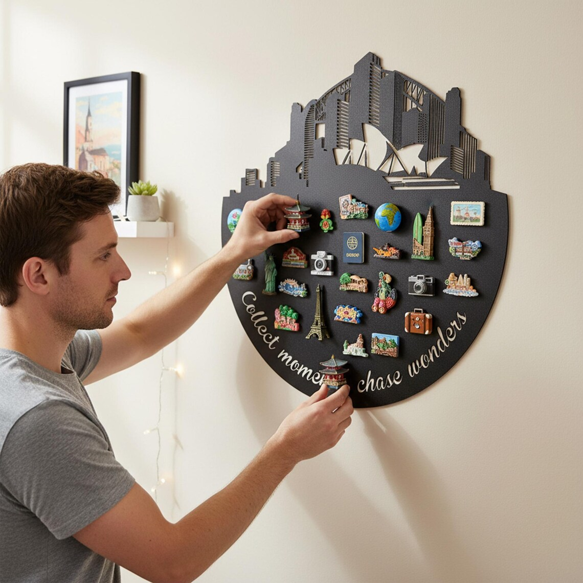 Customized City Skyline Travel Magnetic Souvenir Rack