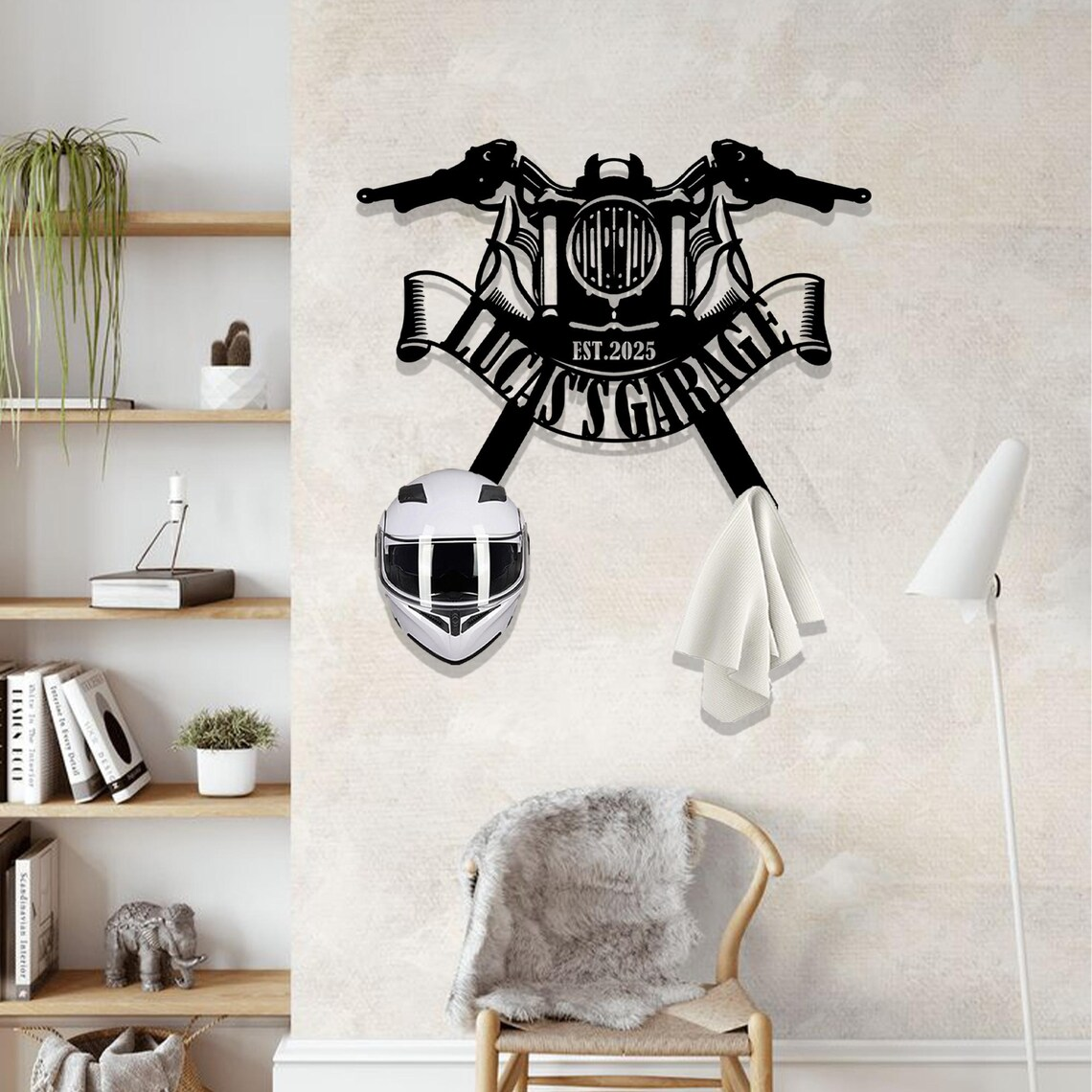 Custom Metal Motorcycle Helmet Rack