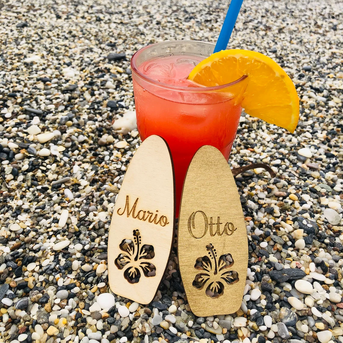 Custom Summer Surfboard Seat Cards Party Decorations