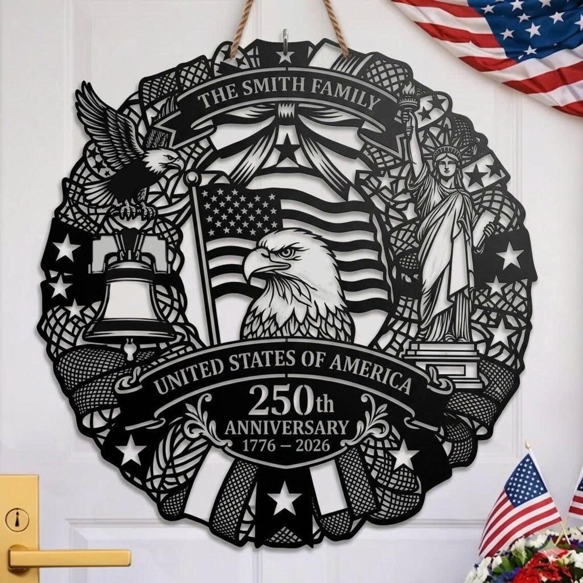 America 250th Anniversary Metal Sign