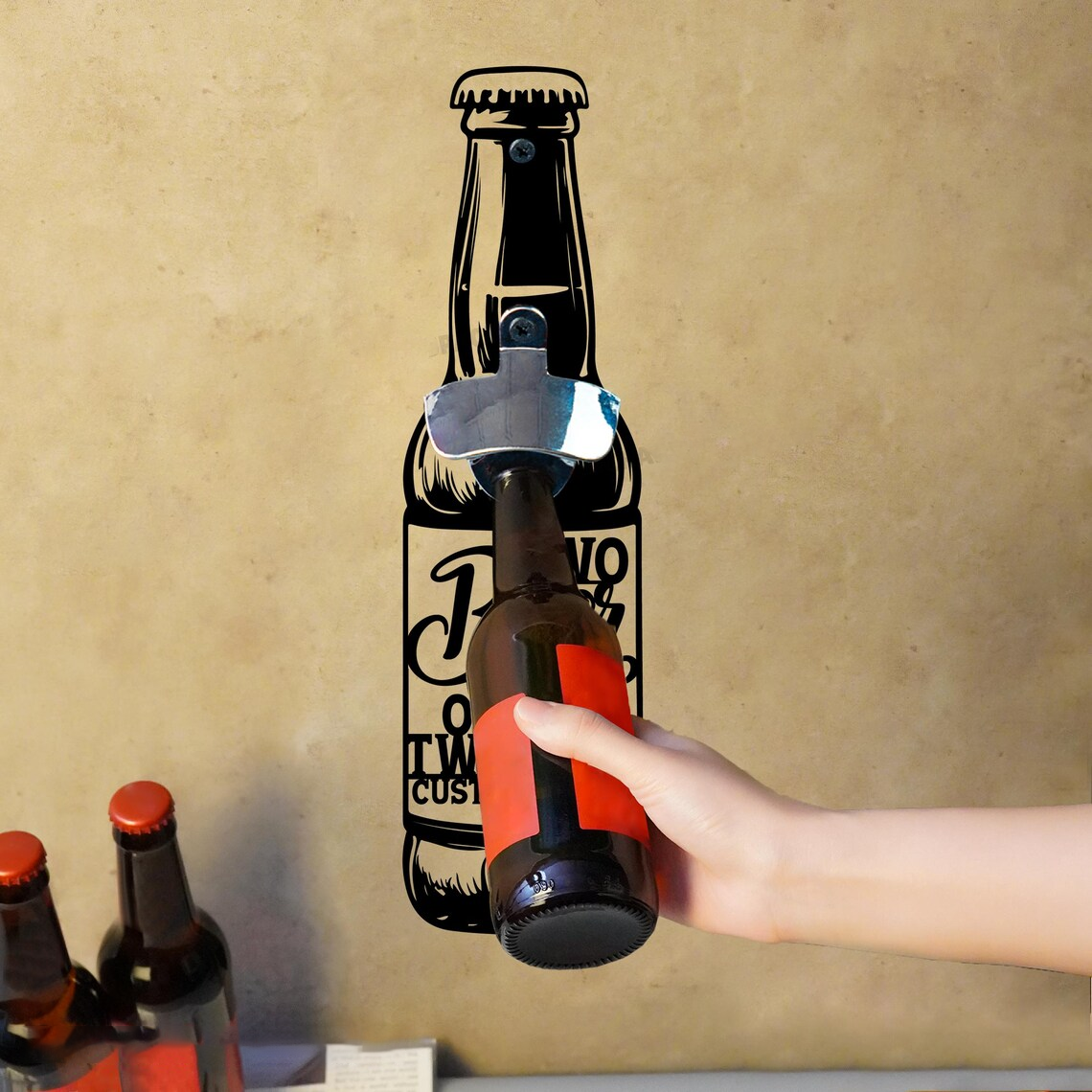 Customizable Fun-Themed Wall-Mounted Beer Opener