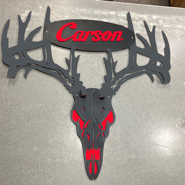 2025 NEW - Personalized Double Bow Hook Metal Deer Skull Rack-The best gift for Christmas
