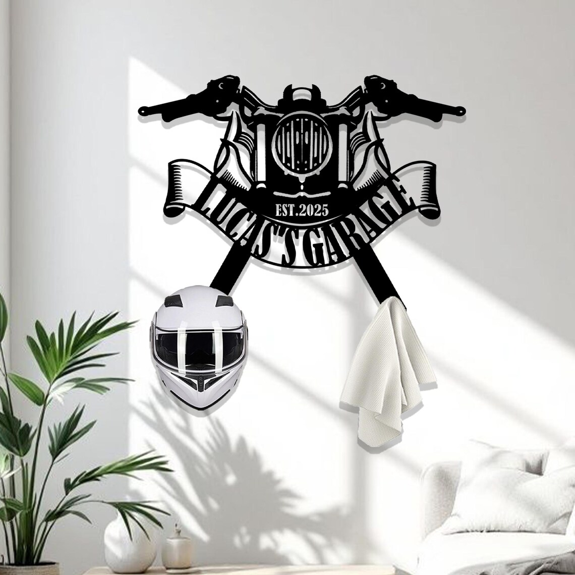 Custom Metal Motorcycle Helmet Rack