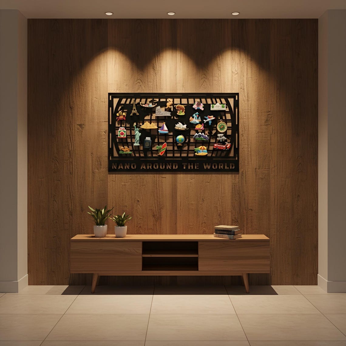 Personalized Travel Magnet Board: Metal World Map Souvenir Display image 5