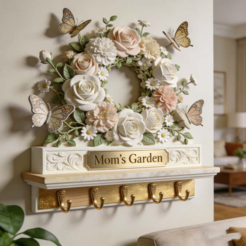 Personalized Mother's Day Series Floral-Themed Wall Hooks