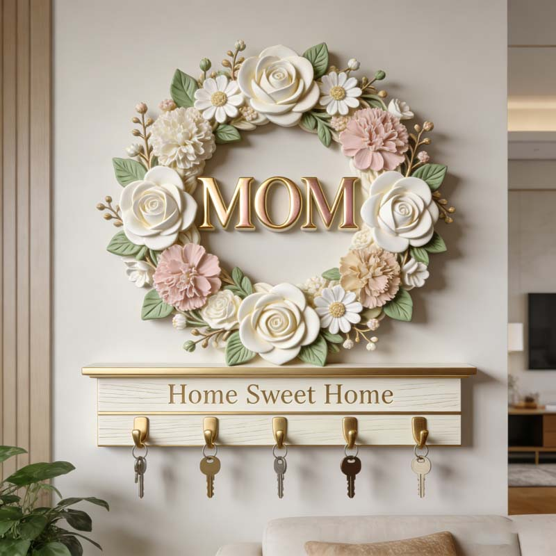 Personalized Mother's Day Series Floral-Themed Wall Hooks