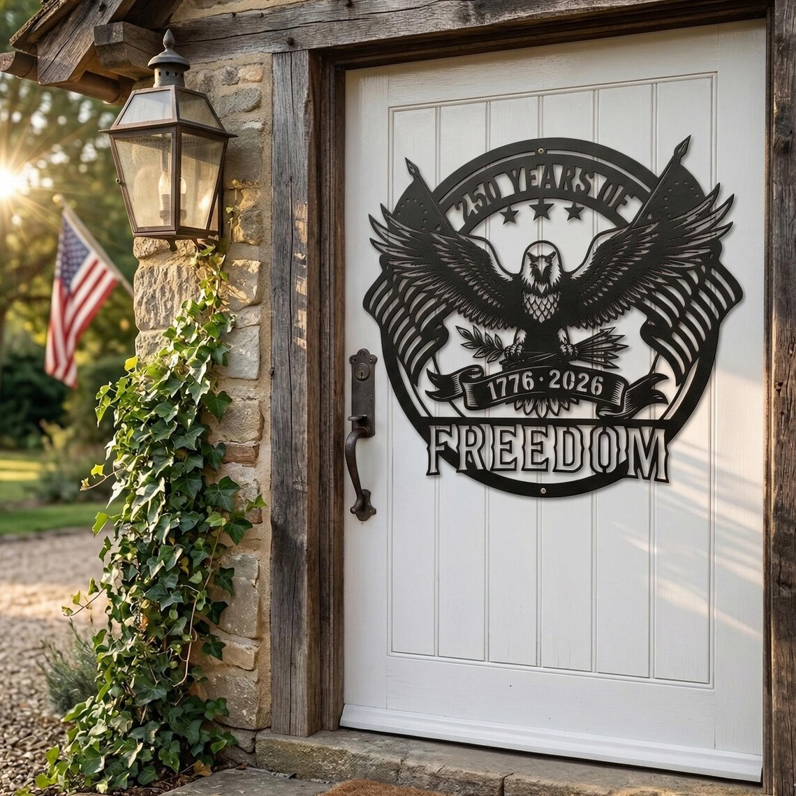 USA 250th Anniversary 1776-2026 Metal Wall Art Sign