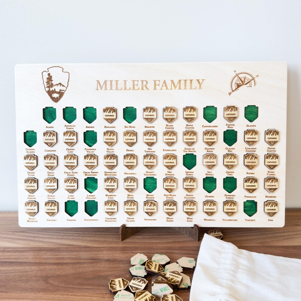 Customizable US National Park Visit Logboard